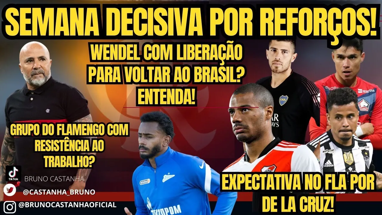 SEMANA DECISIVA POR REFORÇOS/ FLA AGUARDA DE LA CRUZ/ JOGADORES COM RESISTÊNCIA AOS TREINOS?