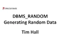 DBMS - RANDOM Generating Random Data Numbers Strings and Dates in Oracle