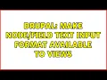 Drupal Make text input format available to Views 2 Solutions