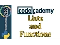 Learn Python with CodeCademy Lists and Functions