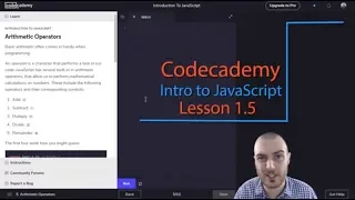 Arithmetic Operators Exercise 5 Introduction to JavaScript Codecademy