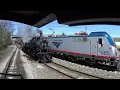 Amtrak Passes Strasburg Steam Locomotive at Paradise PA