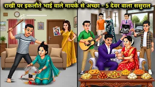 राखी पर इकलौते भाई वाले मायके से अच्छा - 5 देवर वाला ससुराल। Cartoon videos। 