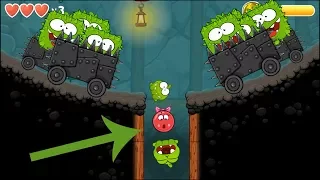 playing red ball 4 with om nom ball cut the rope with boss fights into the caves