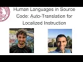 L S 2020 Human Languages in Source Code Auto-Translation for Localized Instruction