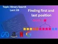 Find First and Last Position in a Sorted Array Binary Search Series LeetCode 34