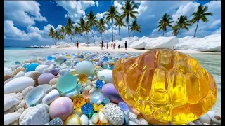 Spring tide! Lots of seafood trapped in puddles in the reef area。Sea Agate Finding  and rare pearl