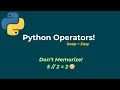 Python Operators Part 1 Arithmetic Comparison Operators Explained Deep Easy