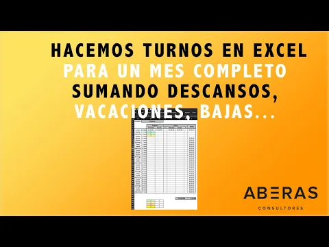 Download MP3 HACEMOS TURNOS en EXCEL por persona y mensuales CON SUMA DE DESCANSOS, VACACIONES, BAJAS y AUSENCIAS