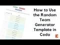 Random Team Generator Template and Tutorial - Excel and Google Sheets Alternative Coda