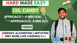135 Candy Two Approaches O 1 O N Amazon Live Coding Dry run DSA buddy Leetcode Hard