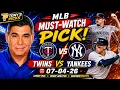 Minnesota Twins vs New York Yankees Pick 26 MLB Pick Prediction