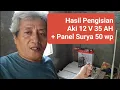 Download Lagu Cek Hasil Pengisian Aki 12v 35 ah dengan Panel Surya 50 WP