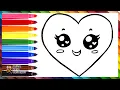 Download Lagu How To Draw A Heart ❤️ Drawing And Coloring A Cute Rainbow Heart 🌈 Drawings For Kids