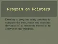Program on Pointers