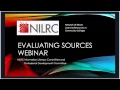 NILRC Evaluating Sources Webinar