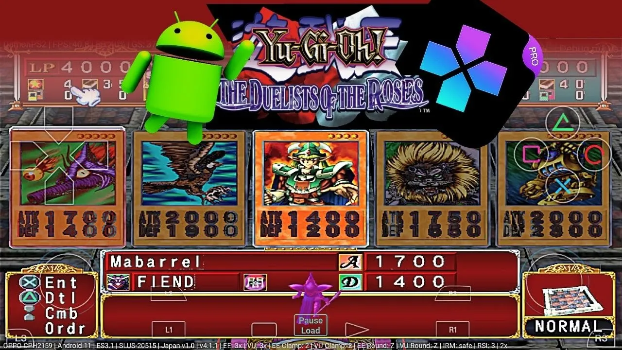 YU-GI-OH The Duelists Of The Roses - PS2 Emulator Android Gameplay [Damon Ps2 PRO] - Game APK Mobile