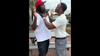 Kevin puts his hands on D about his Wife