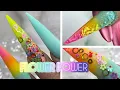 Flower Power HIPPIE Inspired Three colour Ombre LONG Nail Design