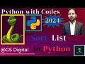 Sort list in Python Python with Codes 2024 Urdu Hindi