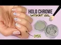 Holo Chrome Powder Ombre Nails without Gel