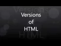 Versions of HTML