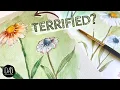 How to paint EASY cute daisy flowers with a simple BACKGROUND - loose watercolor tutorial real time