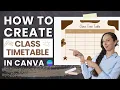 How to Make a Custom Class Time Table in Canva in Minutes class schedule maker