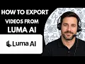 How to Export s from Luma AI Full Guide 2026