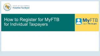 How to register for MyFTB for Individual Taxpayers