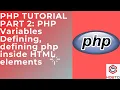 Part 2 PHP variables defining