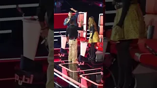 أجواء حماسية بين ناصيف زيتون ورحمة رياض وأحمد سعد في كواليس تصوير ذا فويس قبل ايام من انطلاقه 