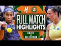 Lagu Coco Gauff vs Tereza Valentova - FULL Match Highlights | Roland Garros 2025