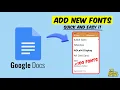 How can I add new fonts to Google Docs quick and easy
