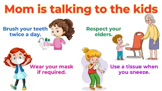 Mom is talking to the kids | Daily Reminder Sentences for Kids | Spoken English for Kids