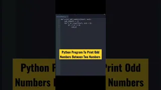Python Program To Print Odd Numbers Between Two Numbers