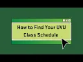 How to Find Your UVU Class Schedule