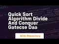 quick sort algorithm divide and conquer gatecse daa