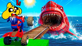 SPIDER-MAN vs TIBURÓN GIGANTE 😱🕷️ PARKOUR de SPIDER-MAN | Mikecrack GTA 5 #28