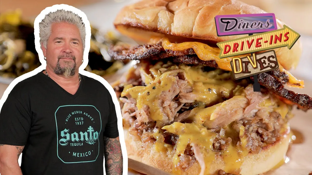 Guy Fieri Eats BBQ at Lucius Q in Cincinnati   Diners, Drive-Ins and Dives   Food Network