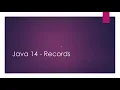 Java 14 - Records Feature