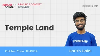TEMPLELA Temple Land CodeChef SnackDown 2021 Practice Contest - Beginners Problem 01