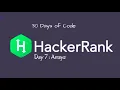 Day 7 Arrays