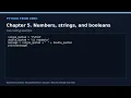 Numbers strings and Booleans