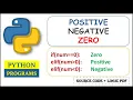 Python Program to Check if a Number is Positive Negative or 0