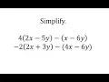 Simplify Algebraic Expressions a bx-cy - dx-ey