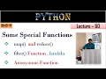 Lambda Function in Python Lecture 60 Map function Reduce Function filter function