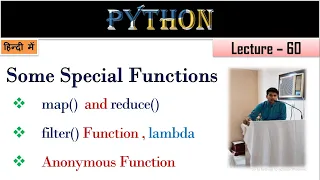 Lambda Function in Python Lecture 60 Map function Reduce Function filter function