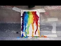 Abstract Jellyfish - Melt Oil pastel with a hair dryer and a lighter - Oil pastel drawing