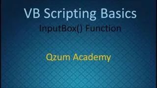 Vbscript InputBox Function
